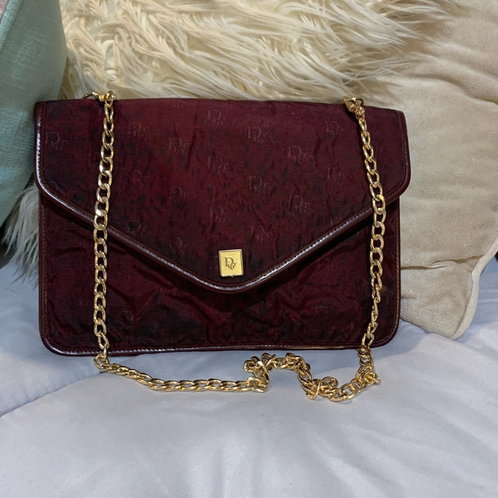 VINTAGE DIOR ENVELOPE CONVERTED INTO A CHAIN SHOULDER PURSE